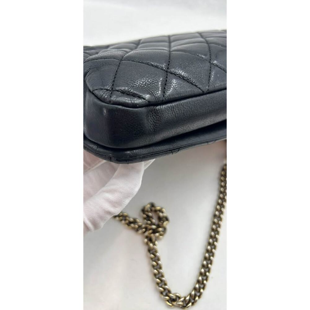 Chanel Vintage Classic Flap BlackLambskin Gold Hardware Quilted Double Chain Bag - Picture 6 of 10